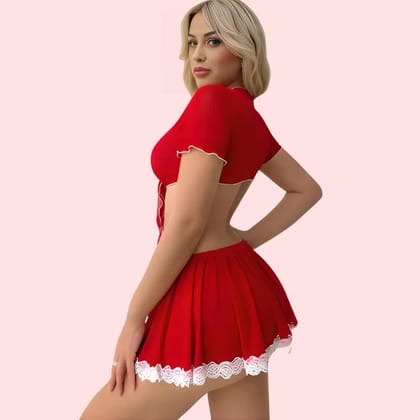 Sweet Temptation Red Heart Mesh Roleplay Costume