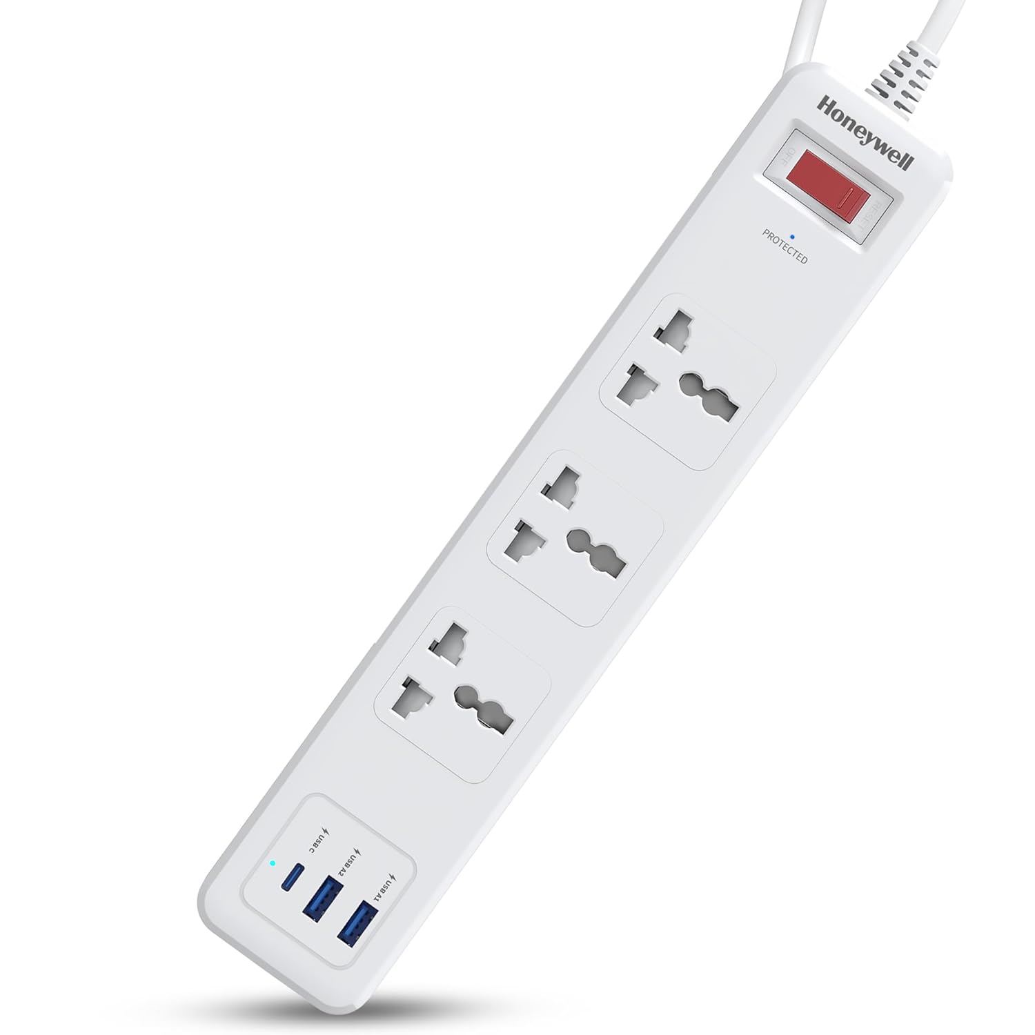 3 Outlet Surge Protector with 1xType C with PD & 2xUSB