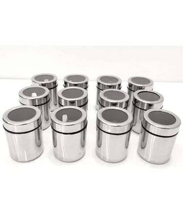 Visaxmi 12 Masala Dabba set Steel Silver Spice Container ( Set of 12 )