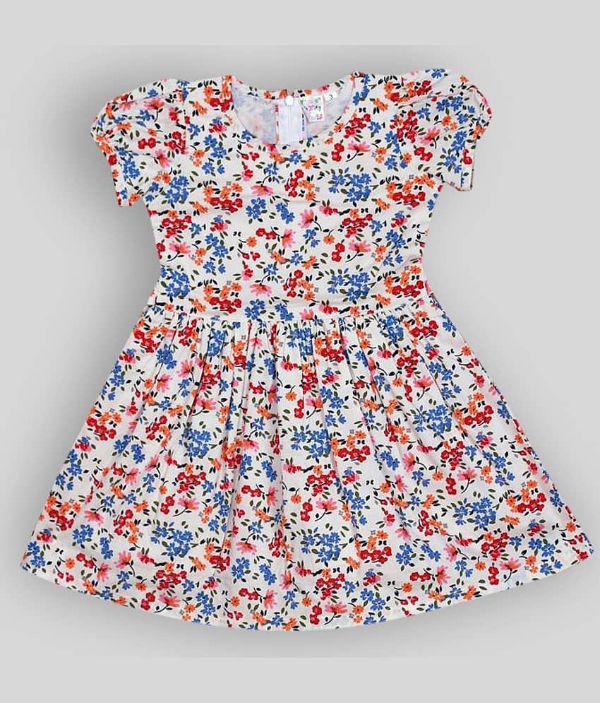 Me N My CLOSET 100% Cotton A-line Dress For Girls ( Pack of 1 , Multi )