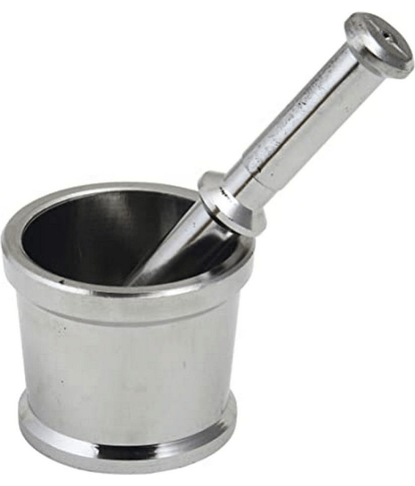 Analog Kitchenware Silver Stainless Steel Mini Khalbatta/ Mortar & Pestel (Pack of 1)