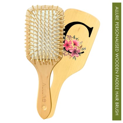 Allure Personalised Letter C Paddle Hair Brush