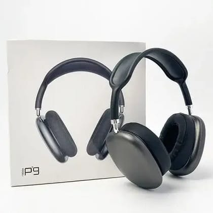 P9 Plus Compatible On Ear Wireless Headphones Max Bluetooth Headset (Black)