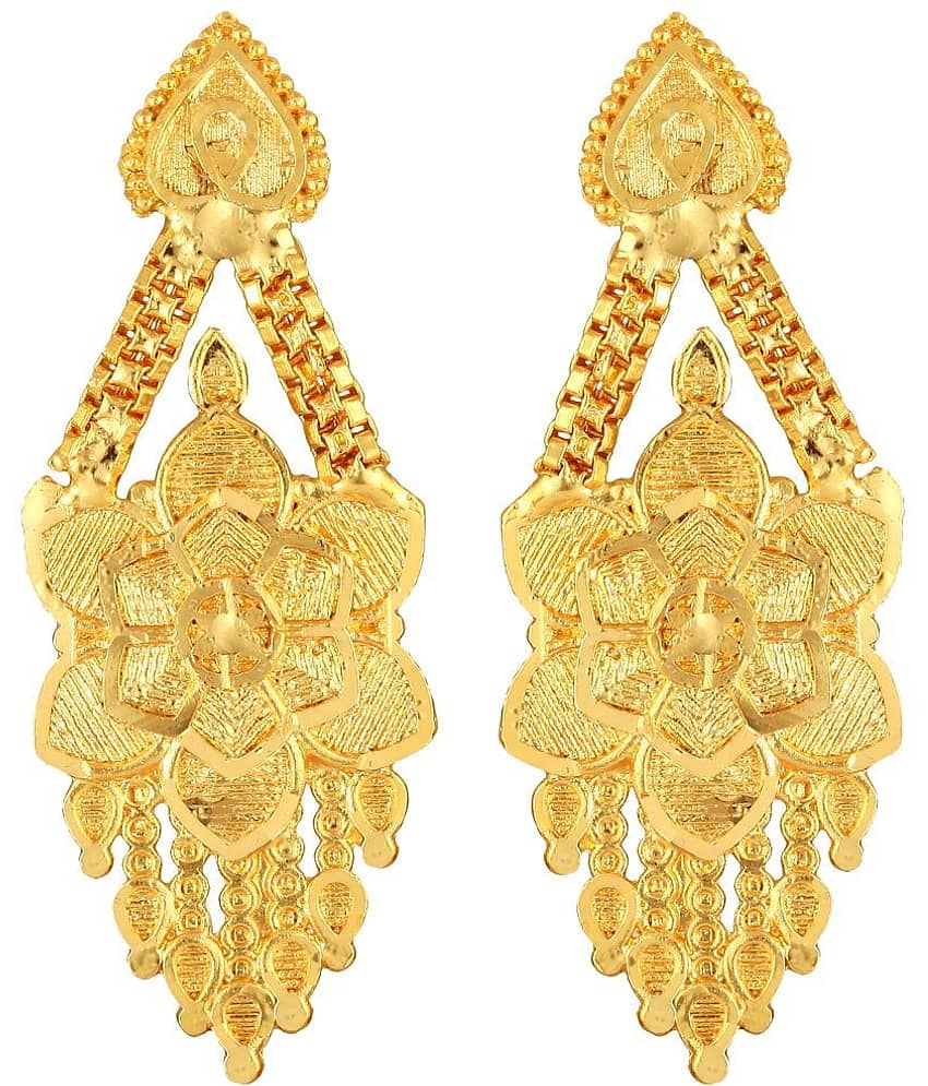 VIVASTRI Golden Drop Earrings ( Pack of 1 )