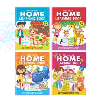 Home Learning Books Pack- A Set of 4 Books for Children Age 4 -7 Years | With Educative Activities [Paperback] Dreamland Publications