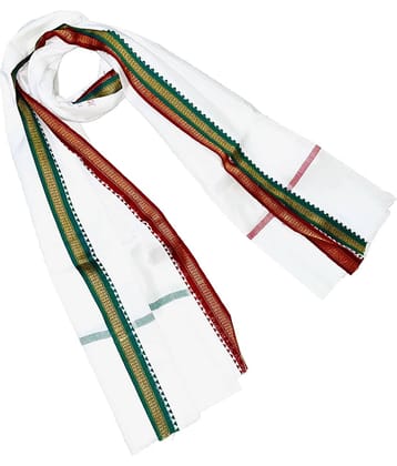 Mk weaves White Cotton Men's Scarves ( Pack of 1 )