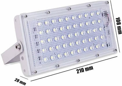 SPARKWORLD Ultra-Bright Lens LED Flood Light | (Pack of 4) | (50W Each, IP66 Waterproof, Daylight White) | Colour: White (Pack of 4)