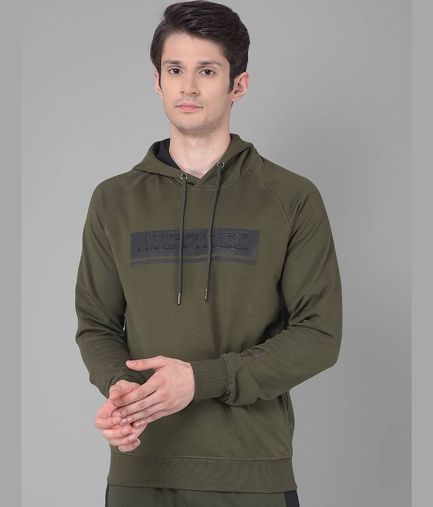 Force NXT Cotton Hooded Men's Sweatshirt - Green ( Pack of 1 )