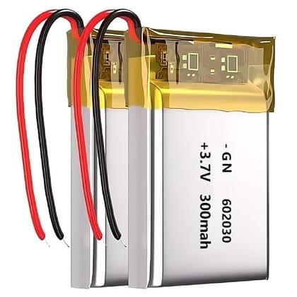 Rechargeable lipo Batteries 3.7V, 300 mAh for Bluetooth Speaker/Hands Free, Bluetooth Headphone, Toys, DIY, Robotics 3.2 Cm X 2Cm X 0.6 Cm, [Pack of 2 Battery] (This Battery is not for Drone)