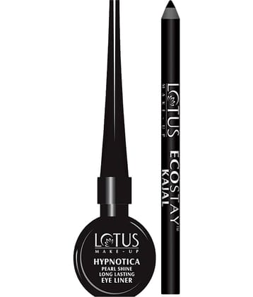 Lotus Makeup Opulence Botanical Eye Liner Black, Water Proof, Pen tip Applicator 4g (Pack of 1)