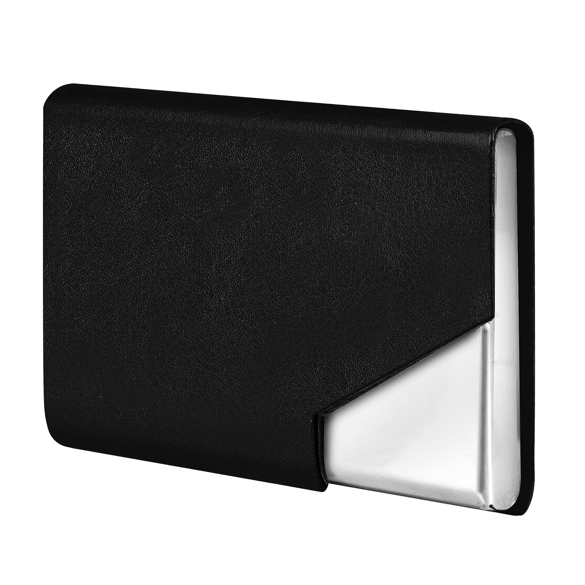 Small Pocket-Sized Metal ID, Credit-Debit Card Holder with Magnetic Shut Button for Men & Women-B