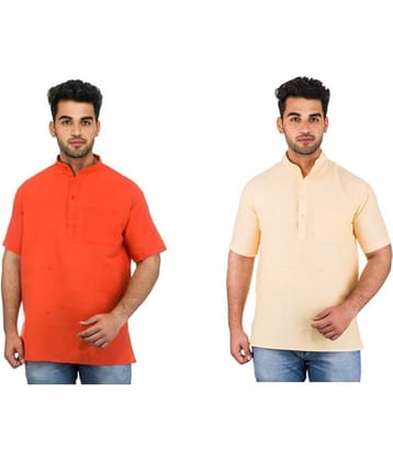 DESHBANDHU DBK Multi 100 Percent Cotton Kurta Pack of 2