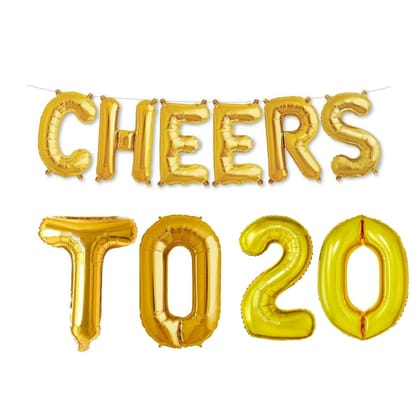 Balloonistics Cheers to Twenty Foil Balloon Combo Number 20 Foil Balloon for Birthday and Anniversary