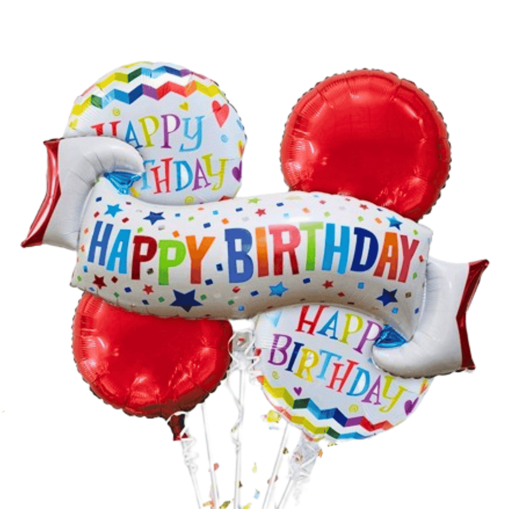 Happy Birthday Wishes Flag Banner Balloon Set - Helium Filled - Set of 5PC - Party and Festive Needs | Buy online on ZillyBuy