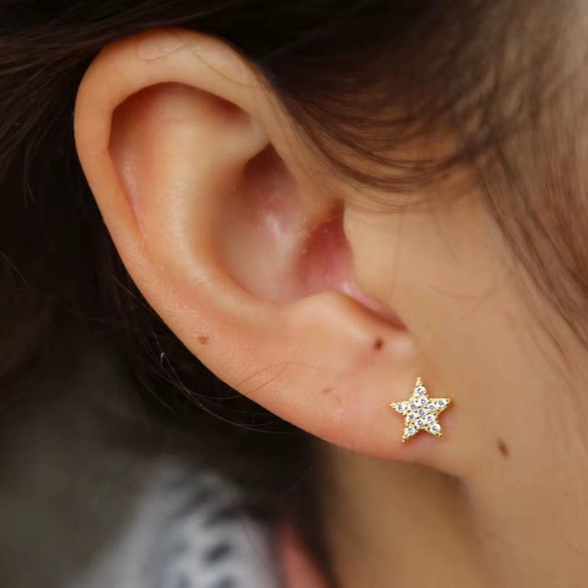 Wishing Star 18k Gold Plated Stud Earrings