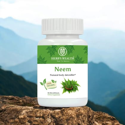 Herb's Wealth Neem Capsules 500mg  60 Veg Capsules | Skin, Immunity & Detox Support