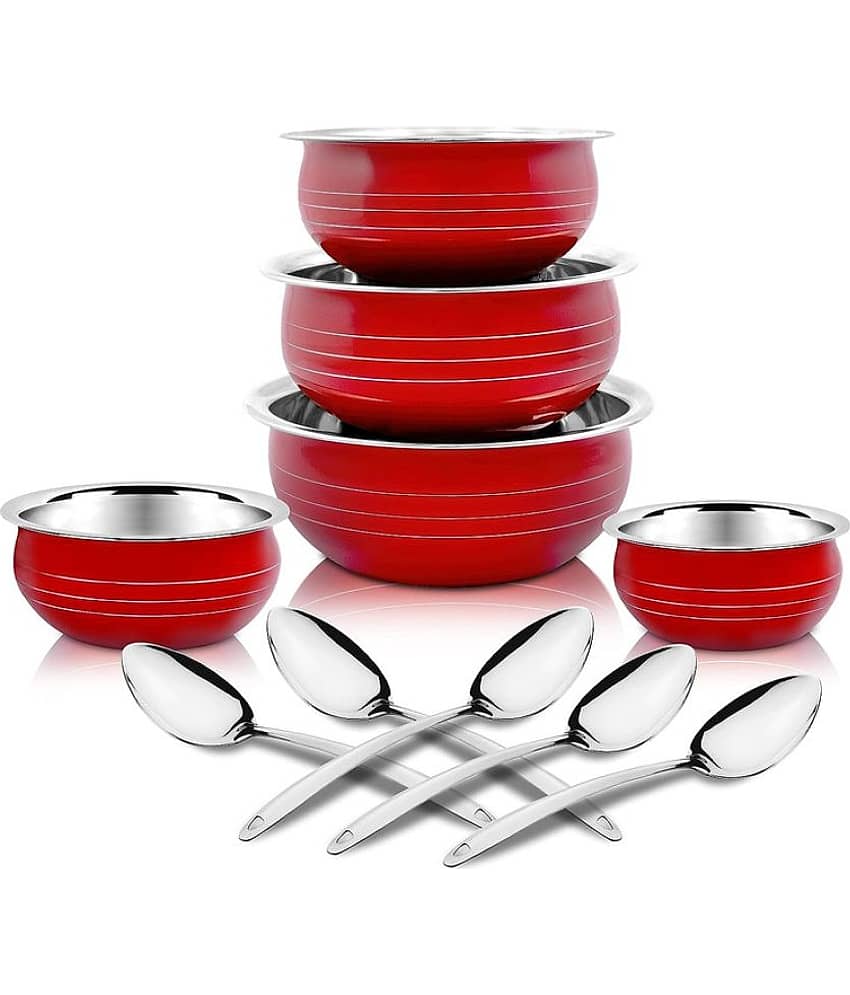 Classic Essentials Biryani Handi (Set of 10) Maroon Serving Handi ( Set of 10 )