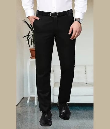 Haul Chic Slim Flat Men's Formal Trouser - Black ( Pack of 1 )