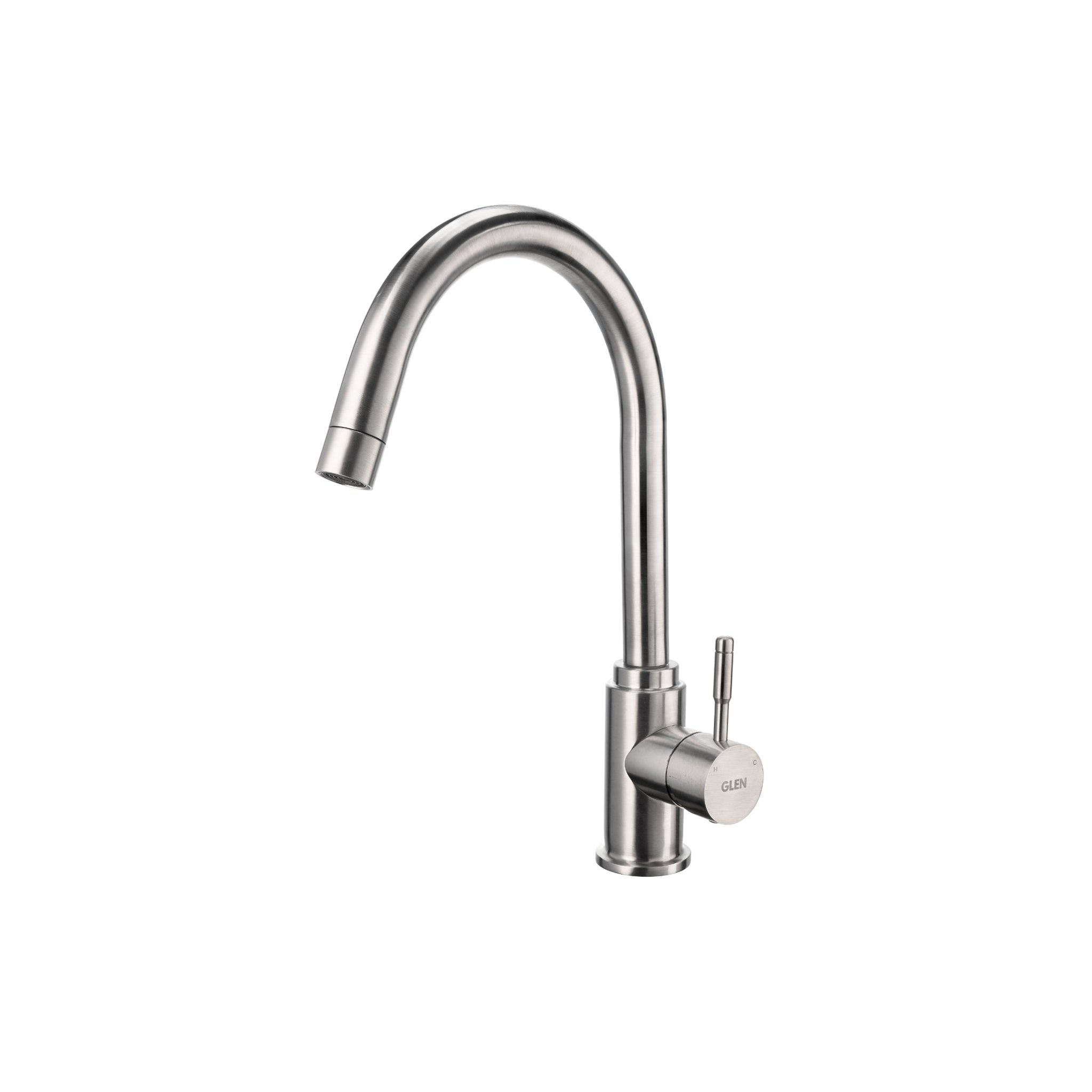 Stainless Steel Kitchen Faucet with Hot and Cold Mixer J Bend - KF-106MSSMJ