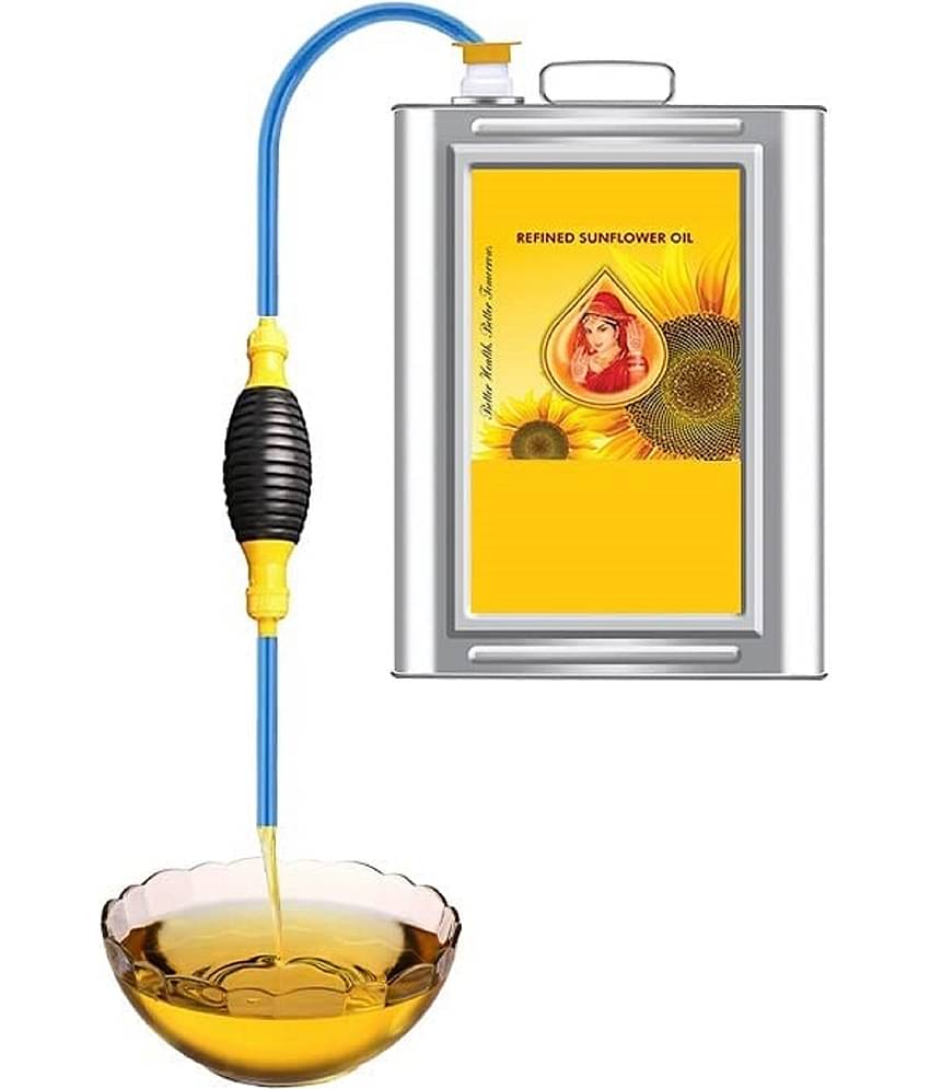 Bhavyta Manual Oil Pump for Oil Transfer Siphon Hose With 2 Mtr Pipe, Assorted Color