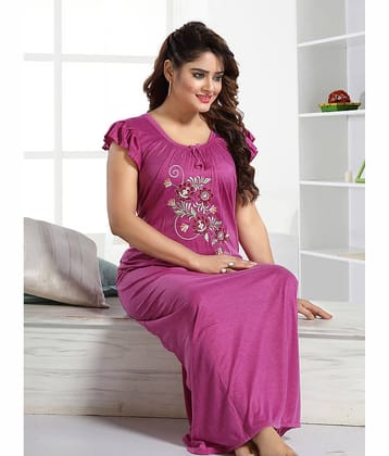 Ladyvenom Purple Hosiery Nursing Nighty