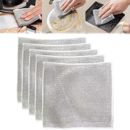 Multifunctional Double Layer Non-Scratch Wire Dishcloth - 10 Pack