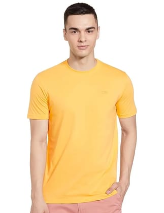 Men's Cotton Regular Fit Half Sleeves Crew Neck Solid Lounge T-Shirt