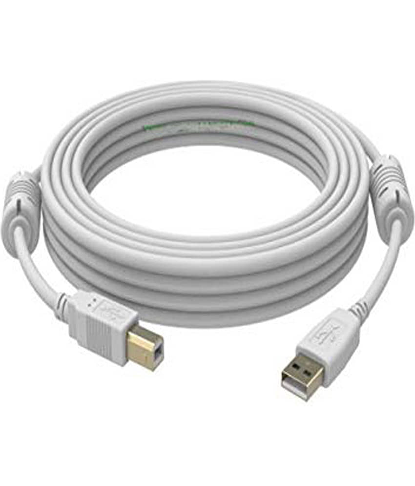 EKRAJ 1.5m Printer Cable USB A Male to B Male Printer, Scanner Cable - White