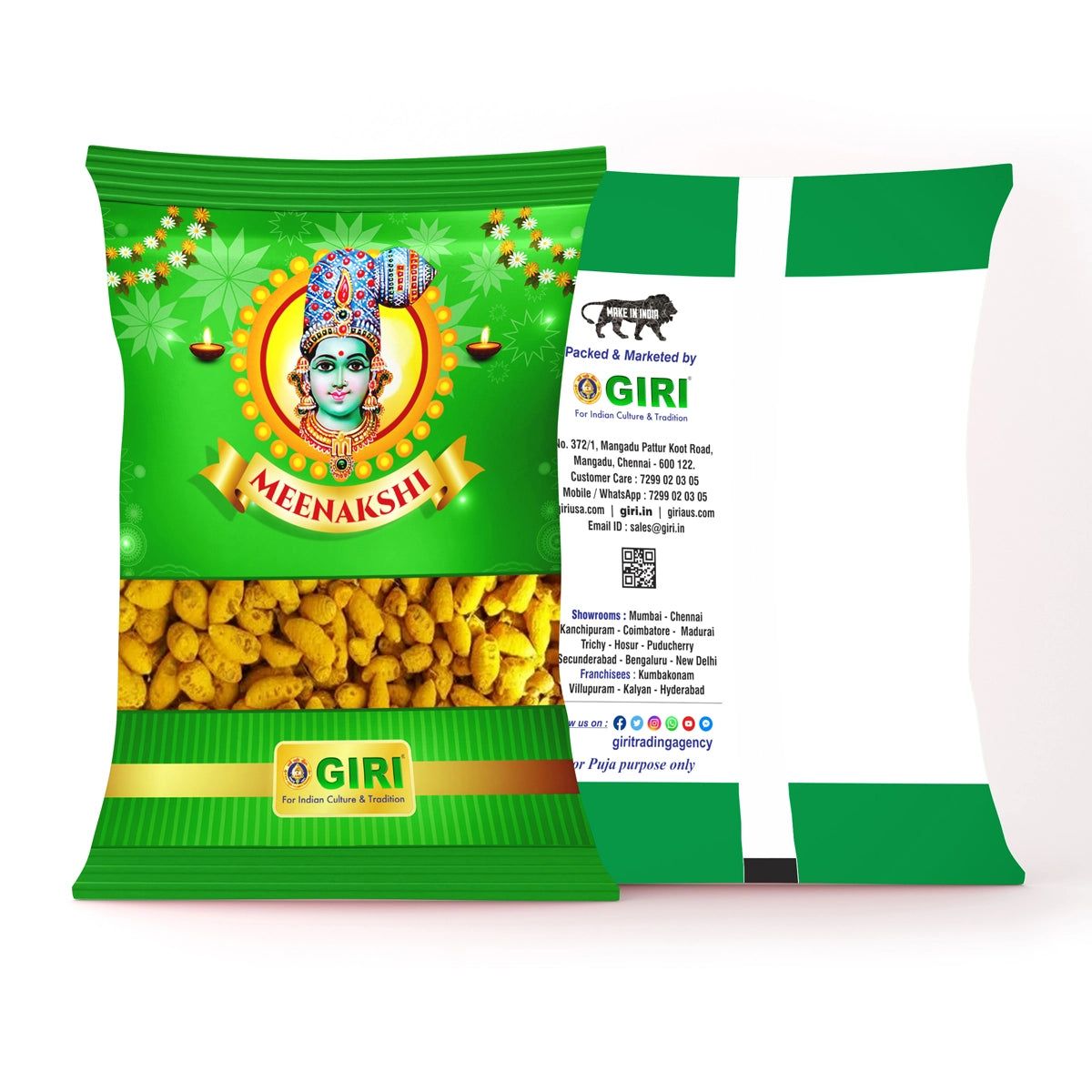 Giri Turmeric Finger | Haldi  | Yellow Colour  | Manjal for Pooja 500 gram in Long Size