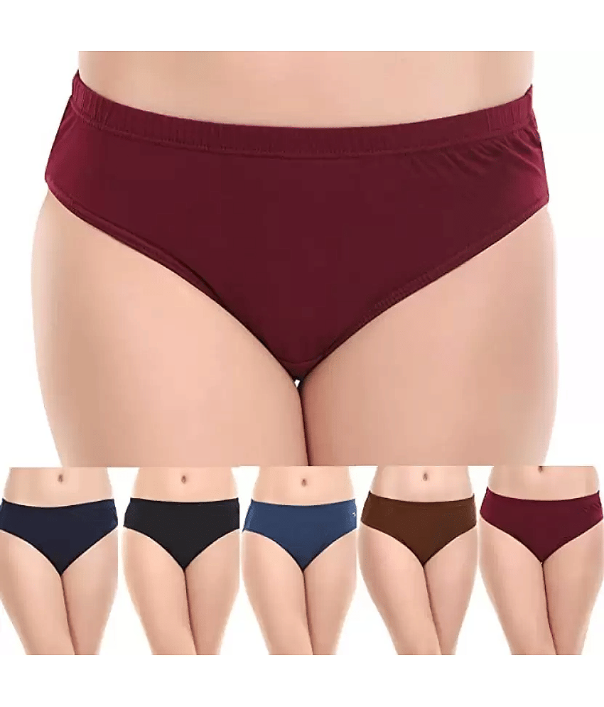 XMER Pack of 5 Cotton Hipster For Women ( Multicolor )