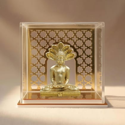 Brahma 3D Farm God Idol Parshwanath Bhagwan with Temple | Parshwanath Bhagwan Idol for Car Dashboard, Home Decor, Pooja Room, Study Table, Living Room & Office Decoration | Gift Item