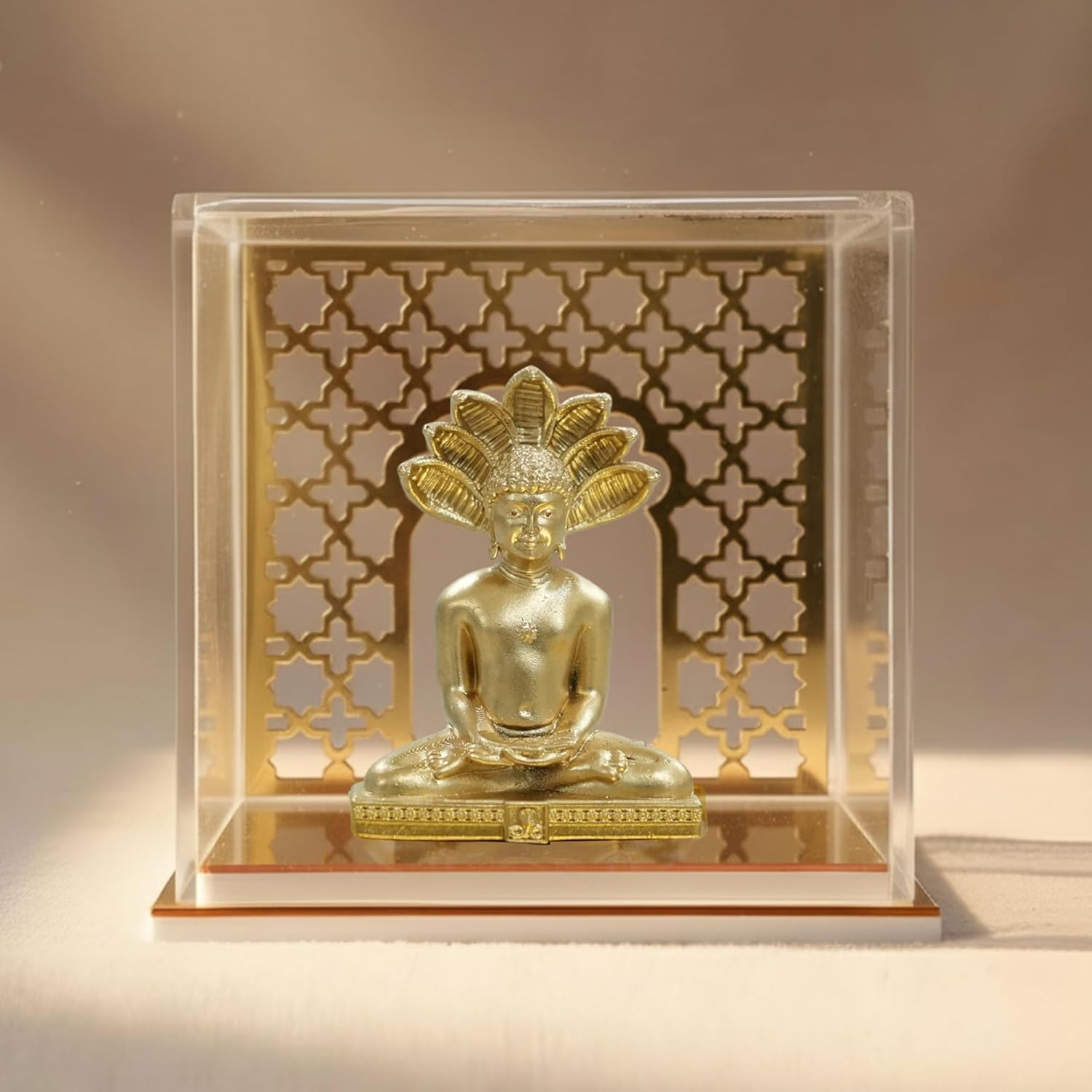 Brahma 3D Farm God Idol Parshwanath Bhagwan with Temple | Parshwanath Bhagwan Idol for Car Dashboard, Home Decor, Pooja Room, Study Table, Living Room & Office Decoration | Gift Item