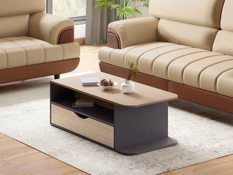 Lean Coffee Table - Silver Oak