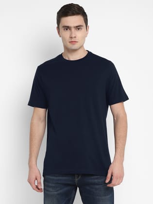Supima Cotton Round Neck T-Shirt for Men - Navy Blue-S / Navy Blue