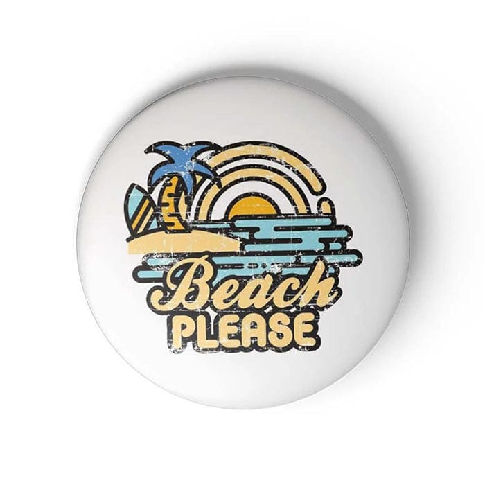 Magnetic Badge Beach Please