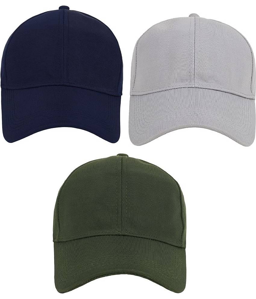 Zacharias - Multi Color Cotton Men's Cap ( Pack of 3 )