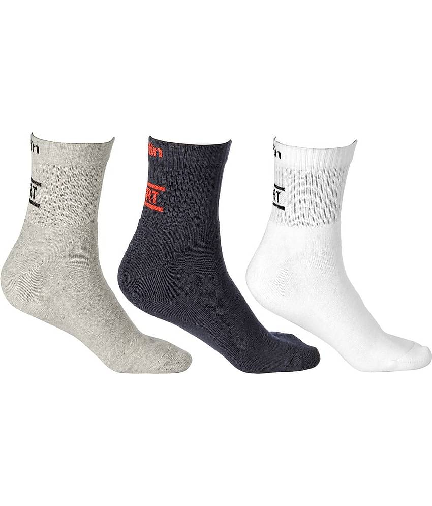 Texlon Multicolor Cotton Ankle Length Socks - Pack Of 3