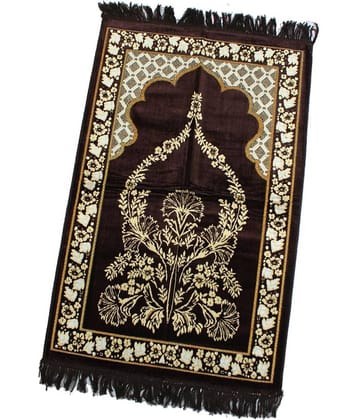 ADIRNY Brown Single Velvet Prayer Mat ( 110 X 70 cm )