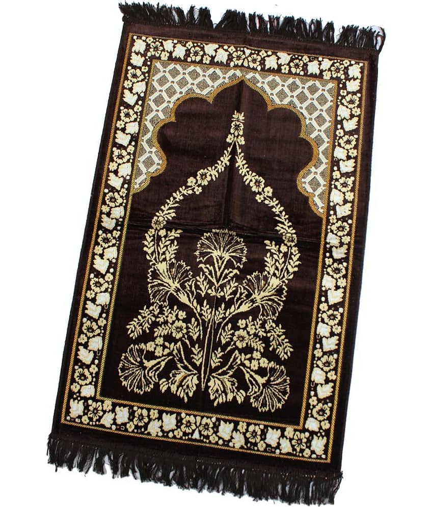 ADIRNY Brown Single Velvet Prayer Mat ( 110 X 70 cm )