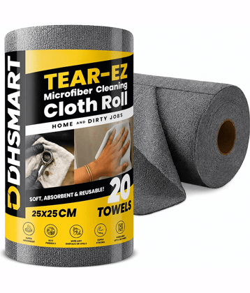 DHSMART Microfiber Cleaning Cloth Roll, 20Pcs, 4000 Times Washable - 10X Cheaper Than Paper Kitchen Towel Roll - Ultra Absorbent Lint Free Microfiber Cleaning Cloth for Kitchen - Tearable, Reusable