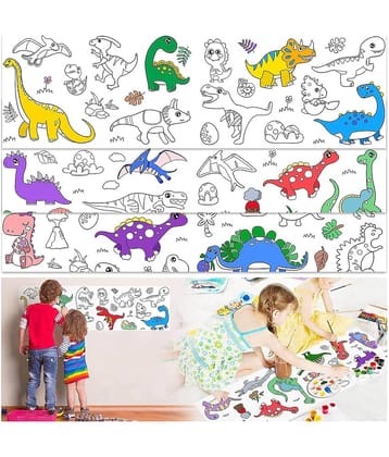 Kids Drawing and Coloring Paper Roll With Stickers
