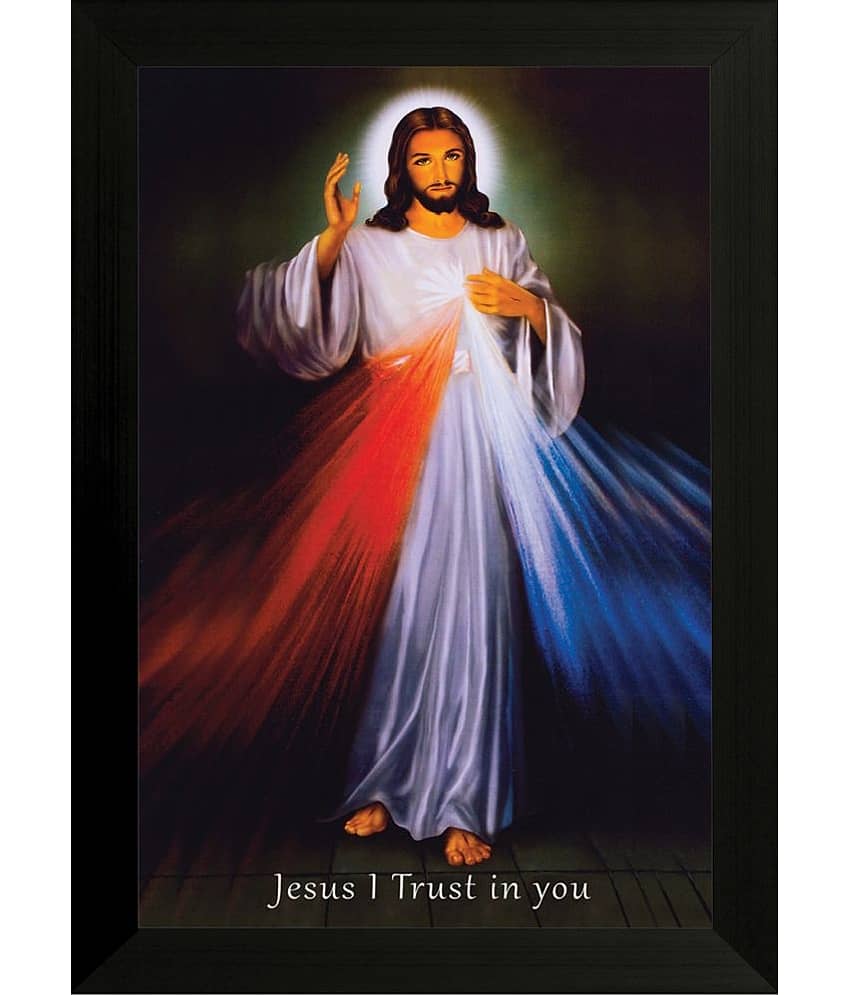 saf Jesus Large Digital Reprint 20 inch x 14 inch Painting (With Frame)
