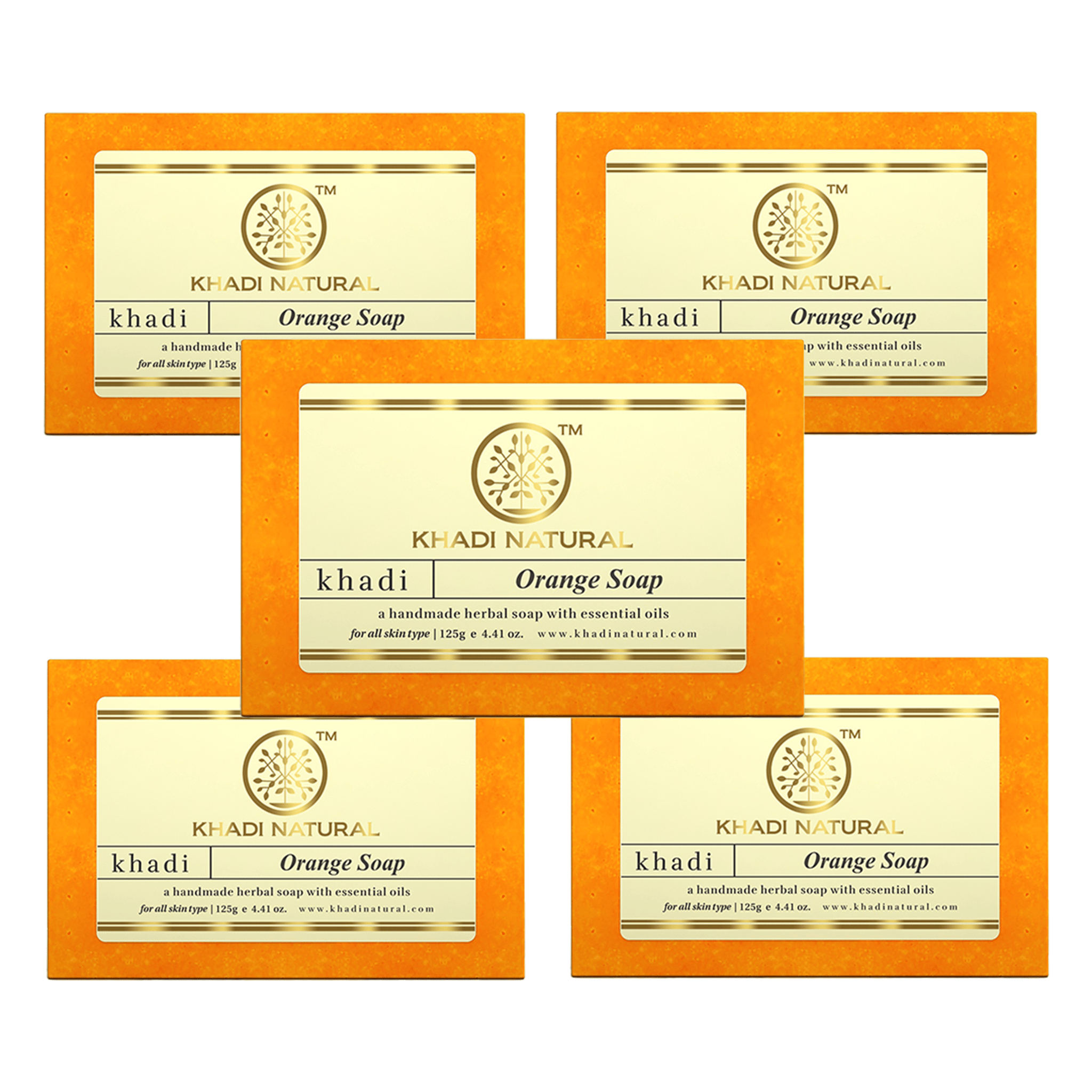 Khadi Natural Orange Soap Combo Pack Of 5 – 125gm Each