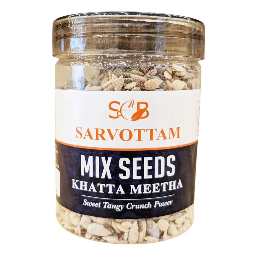 Sarvottam Premium Mix Seeds Khatta Meetha 250g Box | Tangy & Sweet Healthy Snack | Blend of Roasted Seeds | Rich in Fiber & Protein | Perfect Digestive Mukhwas