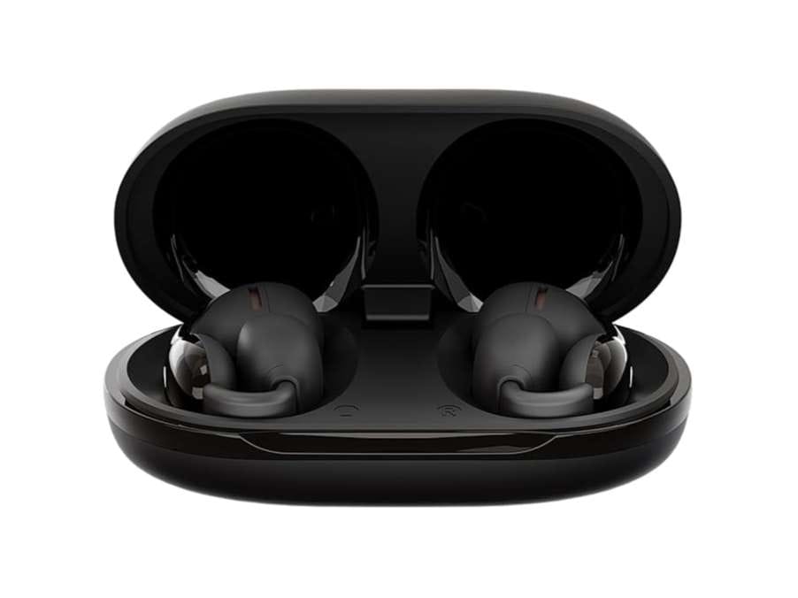 DwOTS Bling Open-Ear OWS Earbuds, Snug Fit, 40 Hours Playtime, Dual Connectivity, Quad ENC Microphones, IPX5 Splash-Resistant, 3 EQ Modes - Black