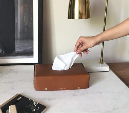 Tissue Box Holder-Tan