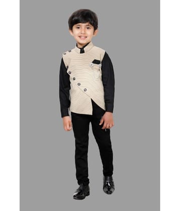 DKGF Fashion Pack of 1 Boys Cotton Blend Shirt & Jeans Set ( White )