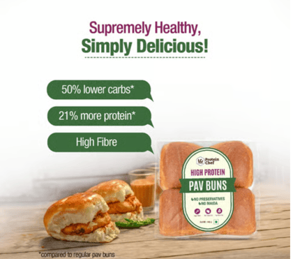 High Protein Pav Bun (Zero Maida, Multigrain) High Protein Pav Bun (Zero Maida, Multigrain)