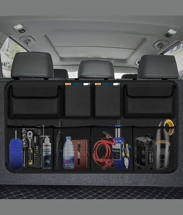 RAMDEV ENTERPRISE Multi Pocket Organizer for Car Boot Black