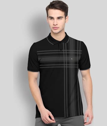 BULLMER Pack of 1 Cotton Blend Regular Fit Checks Half Sleeves Men's Polo T Shirt ( Black )